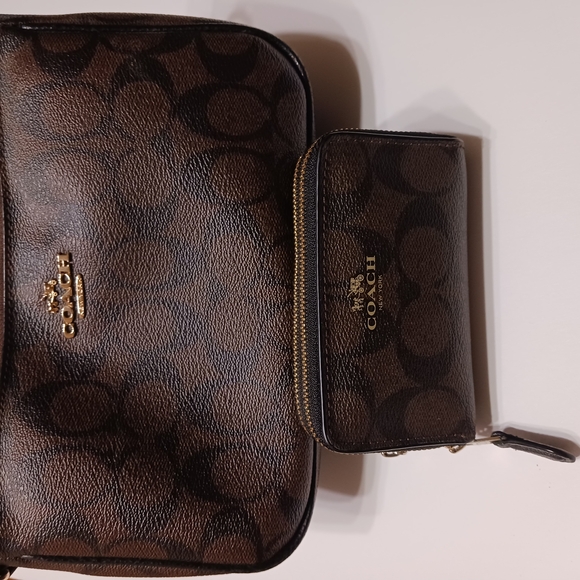 Coach Handbags - Coach Brown Monogram Bag and Wallet Set